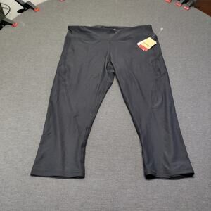 NWT Reebok Women's XL Black High Waist Performance Leggings Pockets Yoga Gym